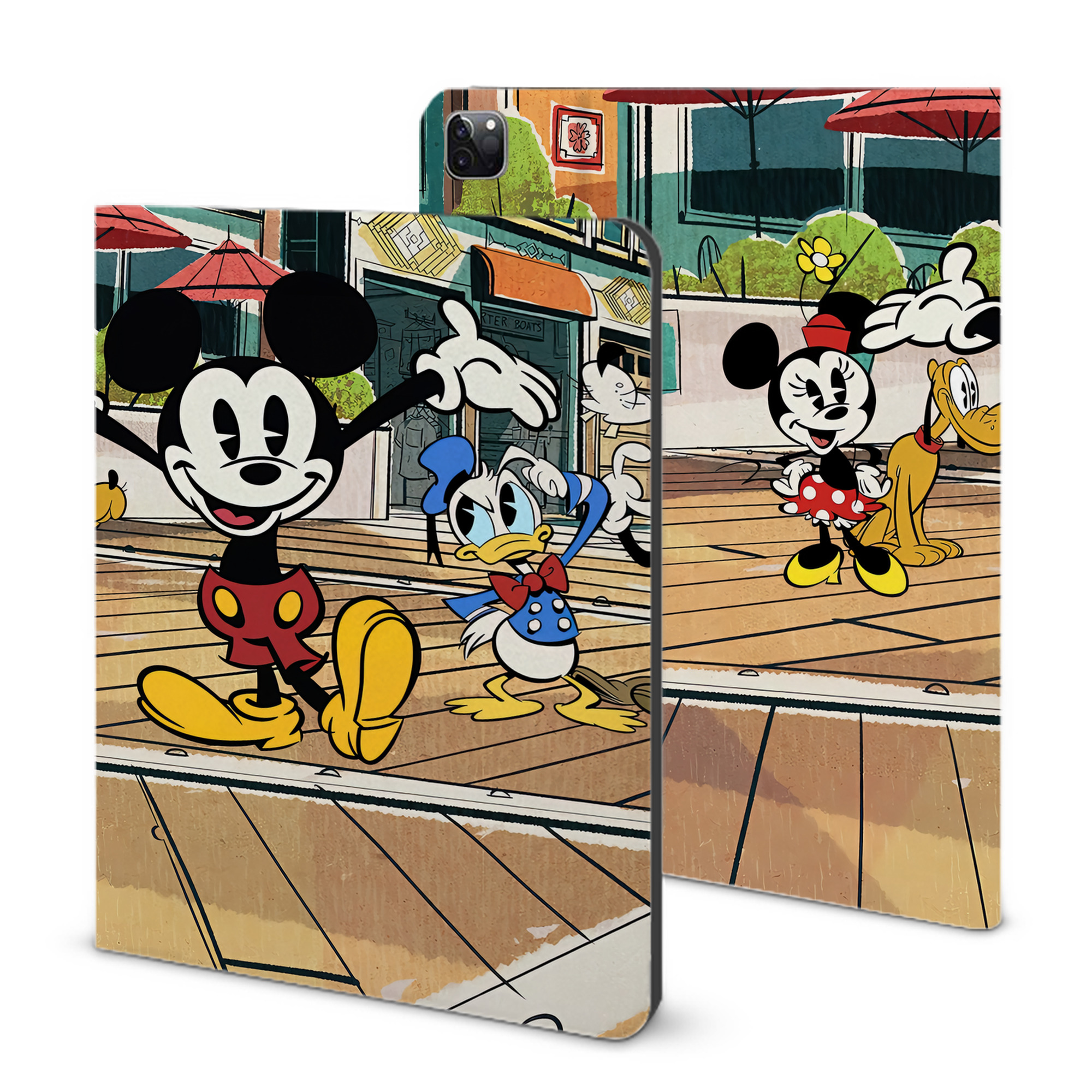 （画像用） ミッキーマウス Mickey Mouse IPad ケース ブック型 PUレザー TPU 耐衝撃 軽量 薄型 ペン収納なし 全面保護 IPad 各モデル対応